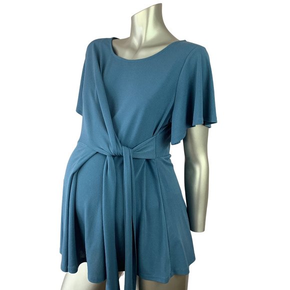 Motherhood Maternity Tops - MOTHERHOOD MATERNITY | Blue Waist Tie Blouse MED